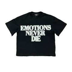 MIXED EMOTION Black ‘End’ Rhinestone Tee