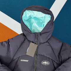 Corteiz Hooded Puffer Jacket Winter Streetwear Zip‑Up Quilted Down Coat