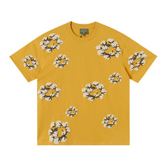 Denim Tears Mustard Yellow Oversized Beige Flower Wreath TOP