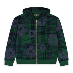 Denim Tears Green Plaid Wreath Zip Hoodie