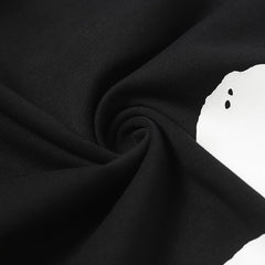 Denim Tears Black Oversized Short Sleeve T-Shirt With Asymmetrical White Floral Print