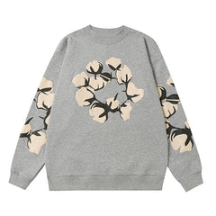 Denim Tears Grey Crewneck Sweatshirt Front Flower Wreath