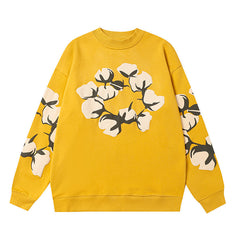 Denim Tears Yellow Crewneck Sweatshirt Front Floral Wreath