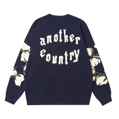 Denim Tears Navy Blue Crewneck Sweatshirt Floral Wreath