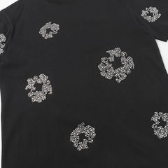 Denim Tears Black Grey Floral Ring Print Crew Neck T-Shirt & Drawstring Shorts