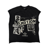 MIXED EMOTION “Newspaper” Sleeveless tee