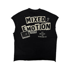 MIXED EMOTION “Newspaper” Sleeveless tee