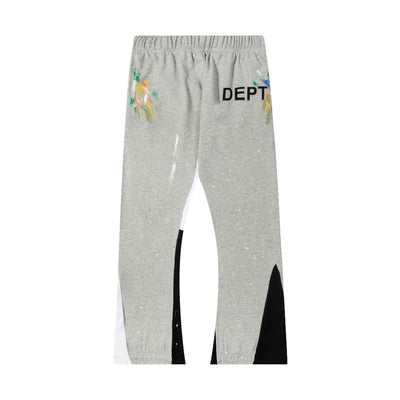 Gallery Dept hand-painted splashed ink spliced drawstring high street casual thick cotton pants micro flared men's and women's loose sports pants (16)