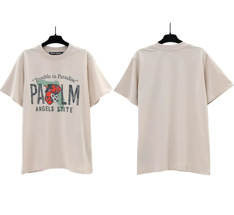 Correct version PALM short sleeved palm angel decapitated bear cartoon bear Angels butterfly print T-shirt men's and women's half sleeves (75)
