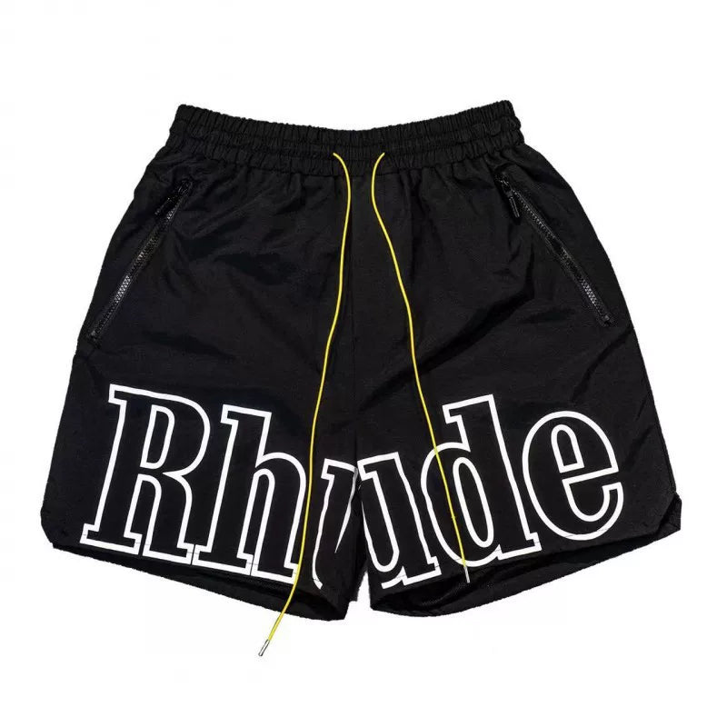 RHUDE shorts Marlboro fog high street trendy brand drawstring 3m letter reflective hip-hop beach five point basketball pants for men (4)