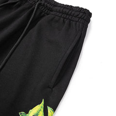 Denim Tears Black Floral Graphic Print Jogger Sweatpants