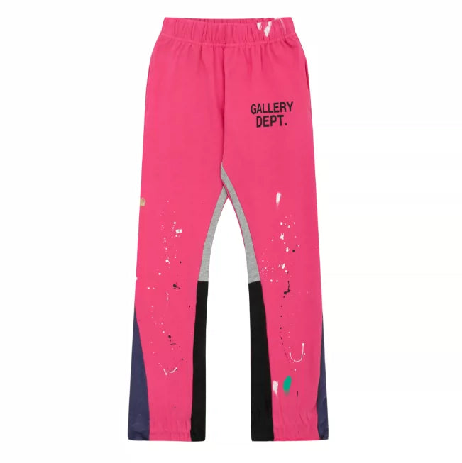 Gallery Dept hand-painted splashed ink spliced drawstring high street casual thick cotton pants micro flared men's and women's loose sports pants (24)