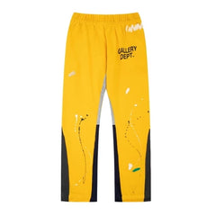 Gallery Dept hand-painted splashed ink spliced drawstring high street casual thick cotton pants micro flared men's and women's loose sports pants (3)