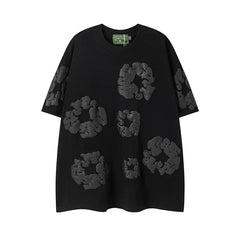 Denim Tears Cotton Wreath Graphic T-Shirt - Black on Black / Oversized Streetwear