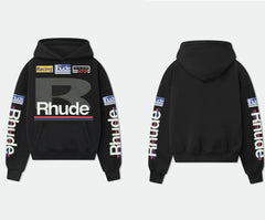 RHUDE美式复古字母印花连帽卫衣男女宽松休闲百搭情侣外套上衣潮 (3)