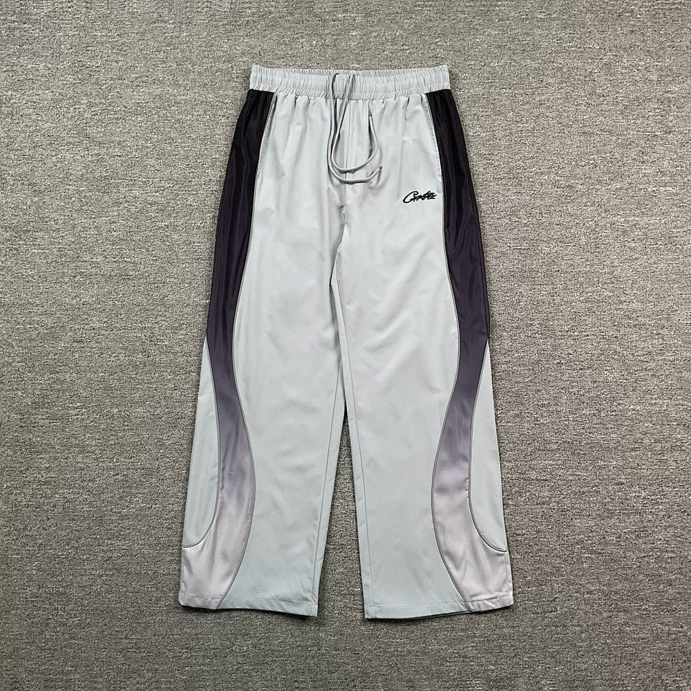 Corteiz American High Street Trendy Brand Fashion Leisure Sports Contrast Embroidery Loose Woven Straight Drawstring Pants (2)