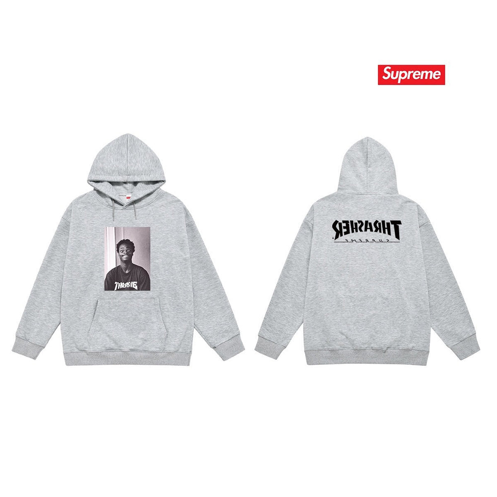 Cross border high version trendy brand Supreme letter printed hooded sweatshirt jacket, classic BOX looped hoodie for men and women (72)