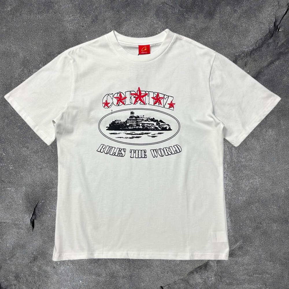 CORTEIZ Devil's Island Short sleeved Cotton Round Neck Printed American Street Loose T-shirt 2024 Spring New INS Trendy Brand (92)