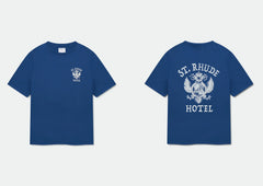 RHUDE letter printed 25S American retro printed short sleeved T-shirt for men and women, loose round neck street pure cotton top (9)