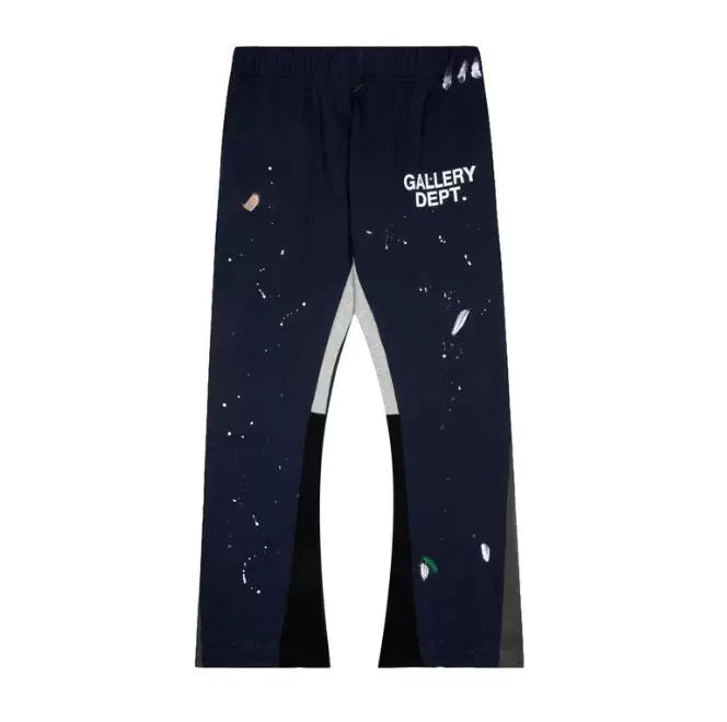 Gallery Dept hand-painted splashed ink spliced drawstring high street casual thick cotton pants micro flared men's and women's loose sports pants (5)