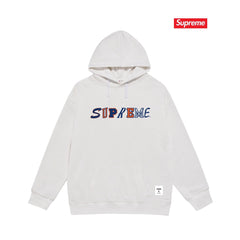 Cross border high version trendy brand Supreme letter printed hooded sweatshirt jacket, classic BOX looped hoodie for men and women (50)