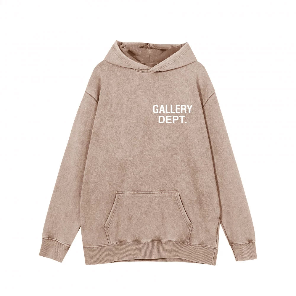 GALLERY DEPT秋季新款扎染拉炼开衫厚棉T高街复古纯棉宽松连帽外套 (7)