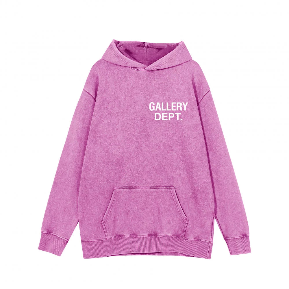GALLERY DEPT秋季新款扎染拉炼开衫厚棉T高街复古纯棉宽松连帽外套 (6)
