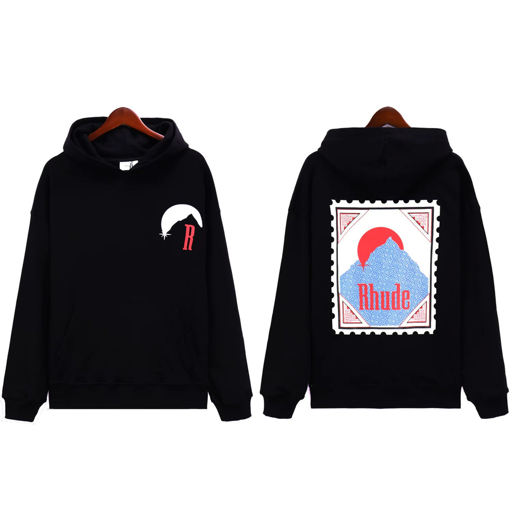 RHUDE美式复古字母印花连帽卫衣男女宽松休闲百搭情侣外套上衣潮 (15)