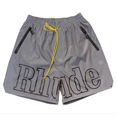 RHUDE shorts Marlboro fog high street trendy brand drawstring 3m letter reflective hip-hop beach five point basketball pants for men (8)