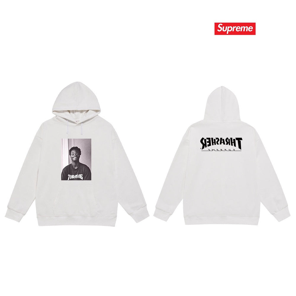 Cross border high version trendy brand Supreme letter printed hooded sweatshirt jacket, classic BOX looped hoodie for men and women (71)