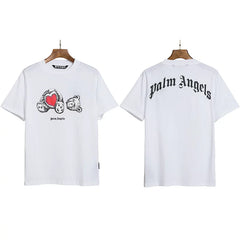 Correct version PALM short sleeved palm angel decapitated bear cartoon bear Angels butterfly print T-shirt men's and women's half sleeves (16)