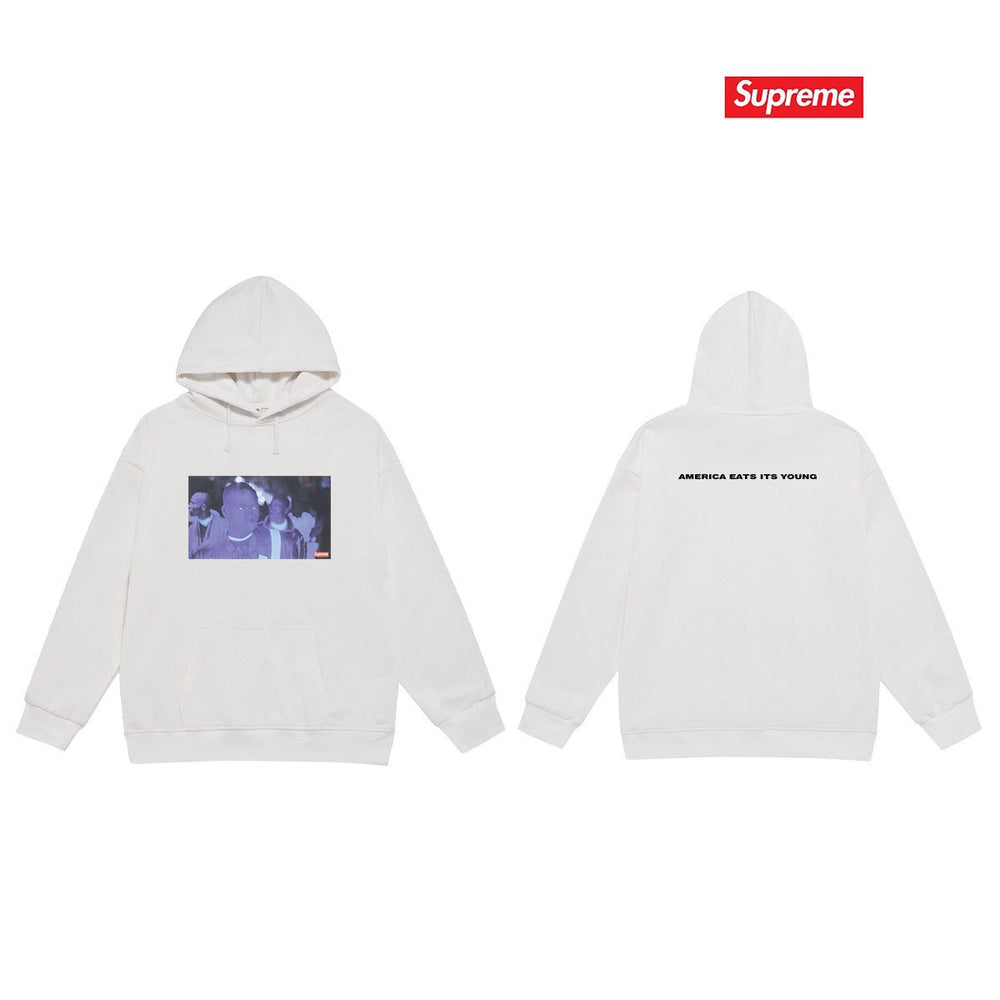 Cross border high version trendy brand Supreme letter printed hooded sweatshirt jacket, classic BOX looped hoodie for men and women (23)
