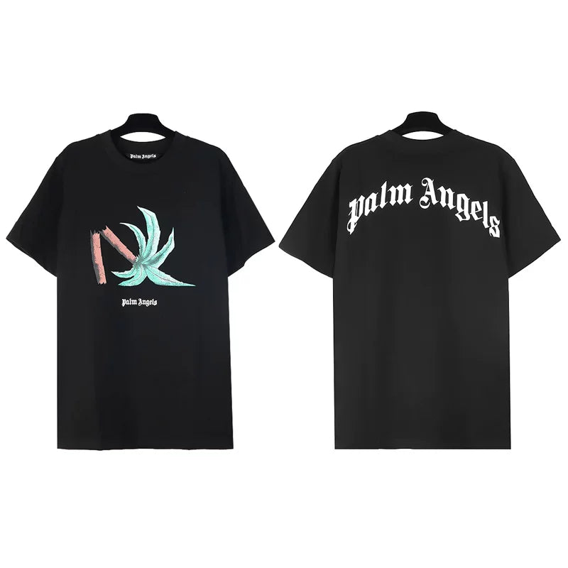 Correct version PALM short sleeved palm angel decapitated bear cartoon bear Angels butterfly print T-shirt men's and women's half sleeves (51)