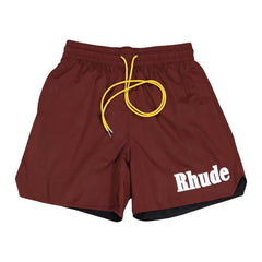 RHUDE shorts Marlboro fog high street trendy brand drawstring 3m letter reflective hip-hop beach five point basketball pants for men (23)