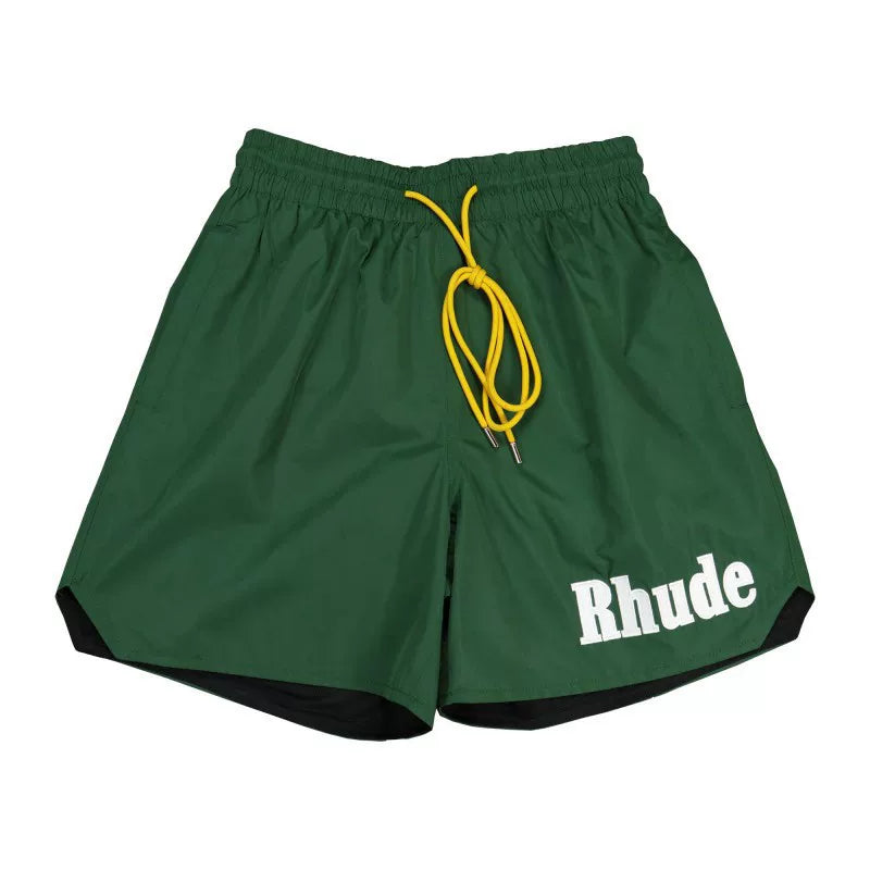 RHUDE shorts Marlboro fog high street trendy brand drawstring 3m letter reflective hip-hop beach five point basketball pants for men (22)