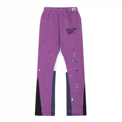 Gallery Dept hand-painted splashed ink spliced drawstring high street casual thick cotton pants micro flared men's and women's loose sports pants (20)
