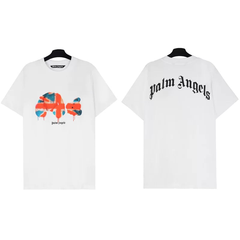 Correct version PALM short sleeved palm angel decapitated bear cartoon bear Angels butterfly print T-shirt men's and women's half sleeves (49)