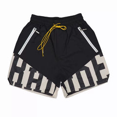 RHUDE shorts Marlboro fog high street trendy brand drawstring 3m letter reflective hip-hop beach five point basketball pants for men (10)