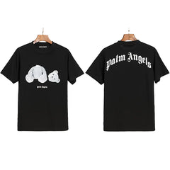 Correct version PALM short sleeved palm angel decapitated bear cartoon bear Angels butterfly print T-shirt men's and women's half sleeves (22)