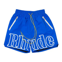 RHUDE shorts Marlboro fog high street trendy brand drawstring 3m letter reflective hip-hop beach five point basketball pants for men (3)