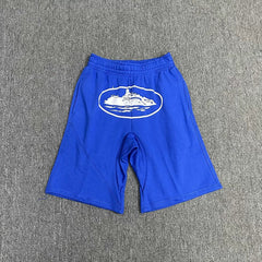 Corteiz Alcatraz Island Meichao High Street Summer Loose Sports and Leisure Heavy Cotton Five-Criss Shorts Fog (2)
