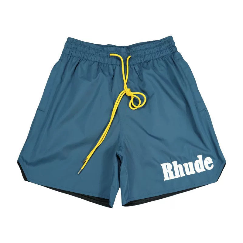 RHUDE shorts Marlboro fog high street trendy brand drawstring 3m letter reflective hip-hop beach five point basketball pants for men (25)