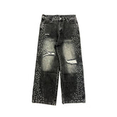 MIXED EMOTION Grey ‘Stone’ Baggy Jeans