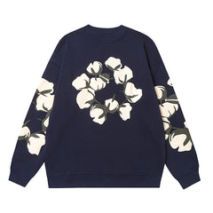 Denim Tears Navy Blue Crewneck Sweatshirt Floral Wreath