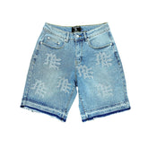 ‘MIXED EMOTION Rhinestone Denim Shorts