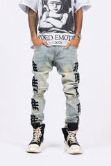 MIXED EMOTION ‘Desert’ Monogram Denim