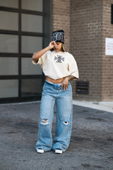 MIXED EMOTION Blue ‘Stone’ Baggy Jeans