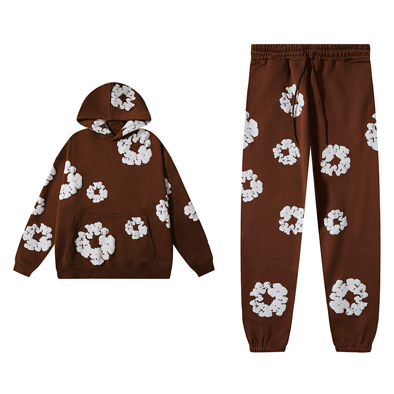 Denim Tears Floral Print Streetwear 2‑Piece Tracksuit