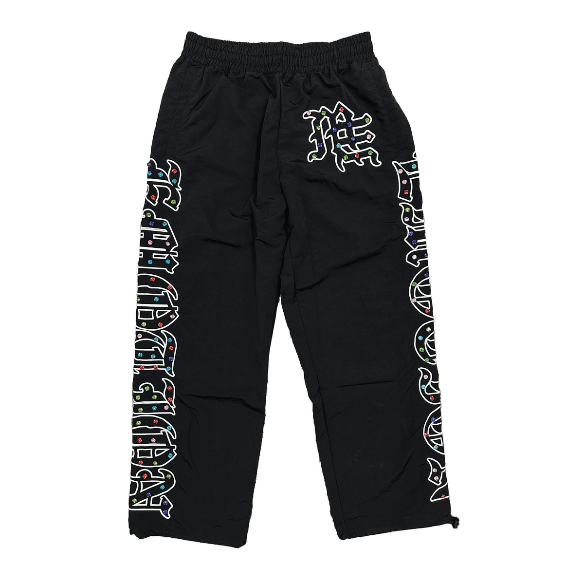 MIXED EMOTION  rhinestone Nylon Pants