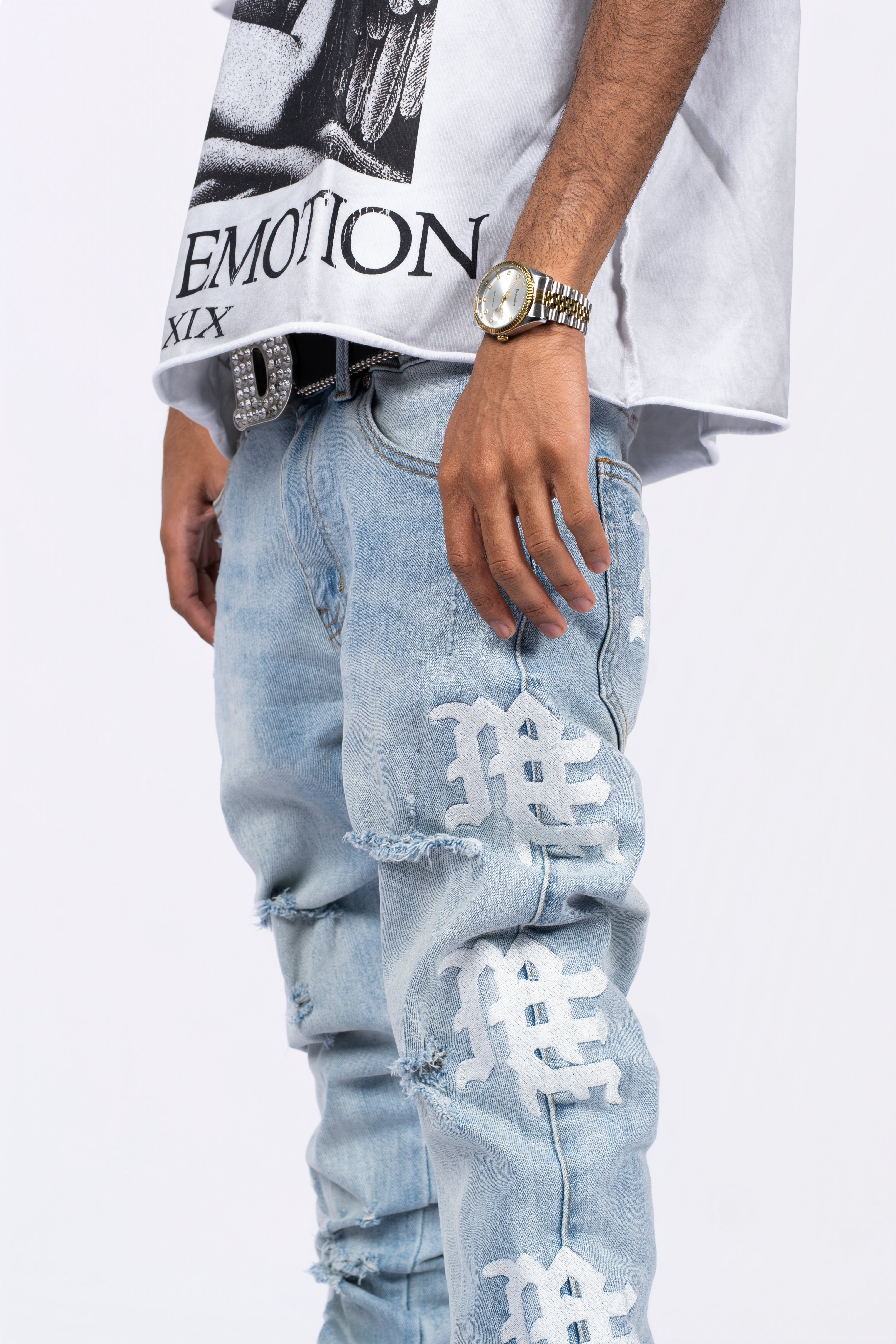 MIXED EMOTION ‘Sea’ Monogram Denim